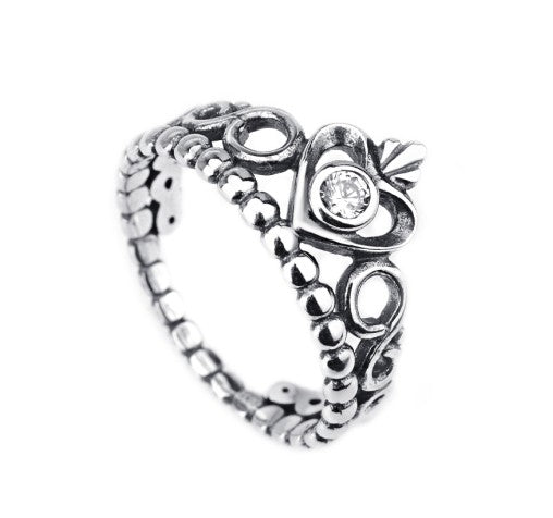 925 Sterling Silver Crown Ring - Málle