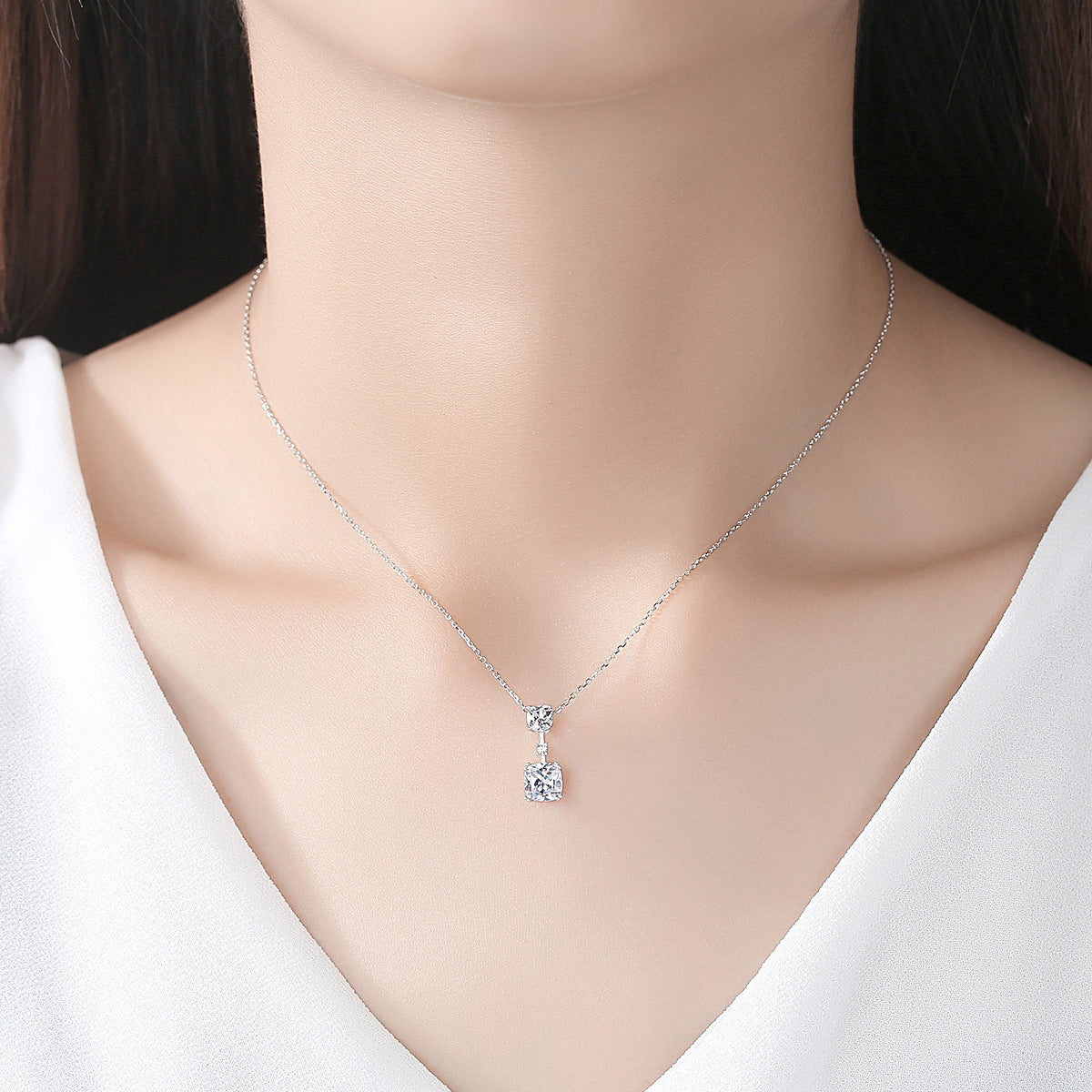 Simple Female Silver Necklace Silver Jewelry