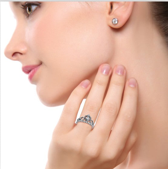 925 Sterling Silver Crown Ring - Málle