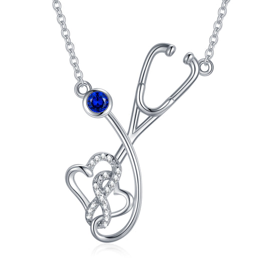 925 Sterling Silver Stethoscope Nurse Necklace - Málle