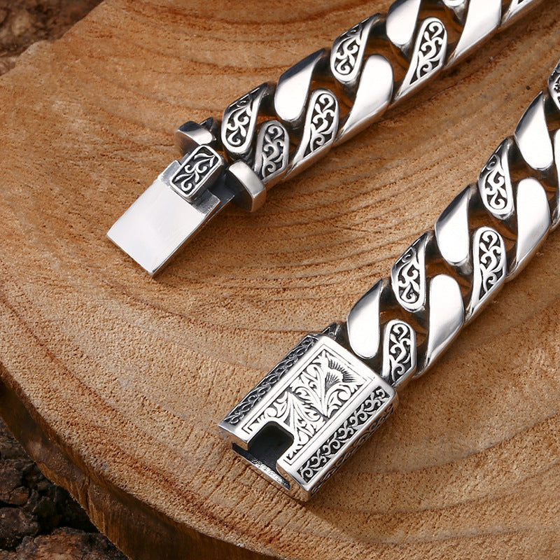 Tangcao Pattern 925 Sterling Silver Bracelet