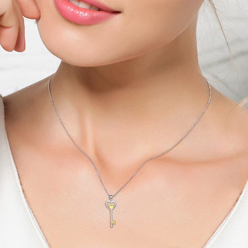 Key Pendant 925 Silver Necklace - Málle
