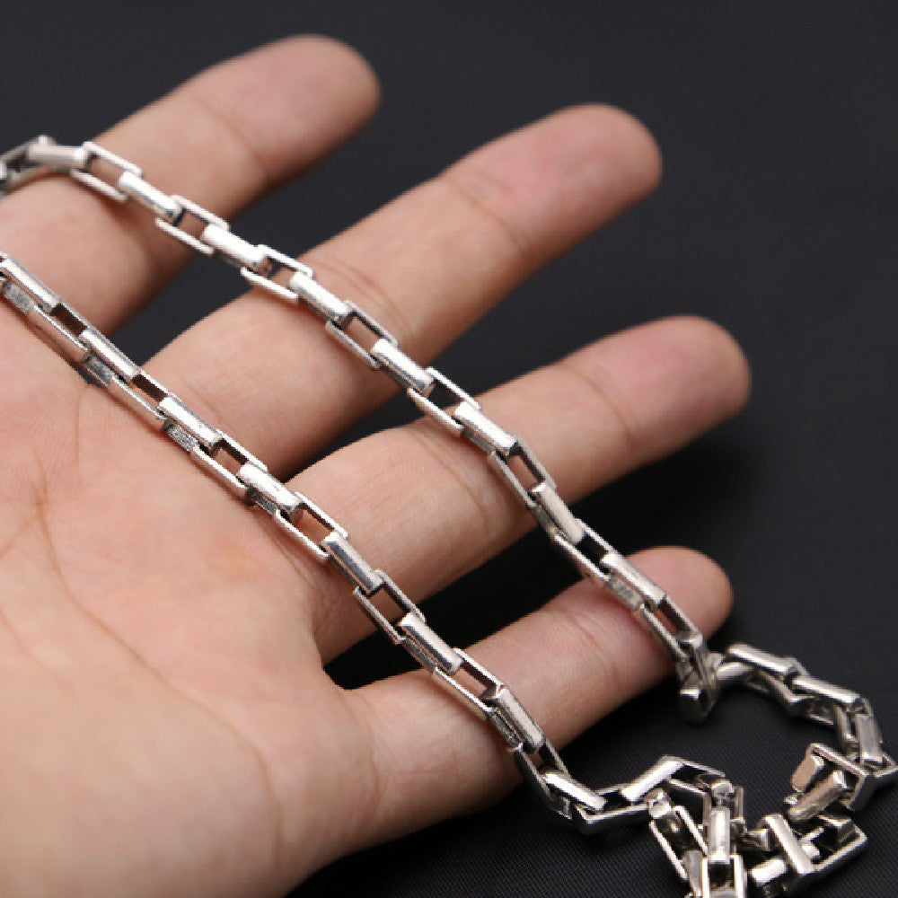 Pure Thai Silver Checkered Necklace - Málle