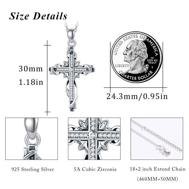 925 Sterling Silver for Women Cross Pendant Cross Jewelry Cross Necklace - Málle