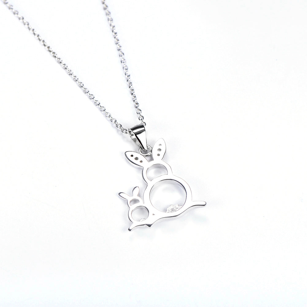 Cute Golden&Silver Rabbits Pendant 925 Silver Necklace - Málle