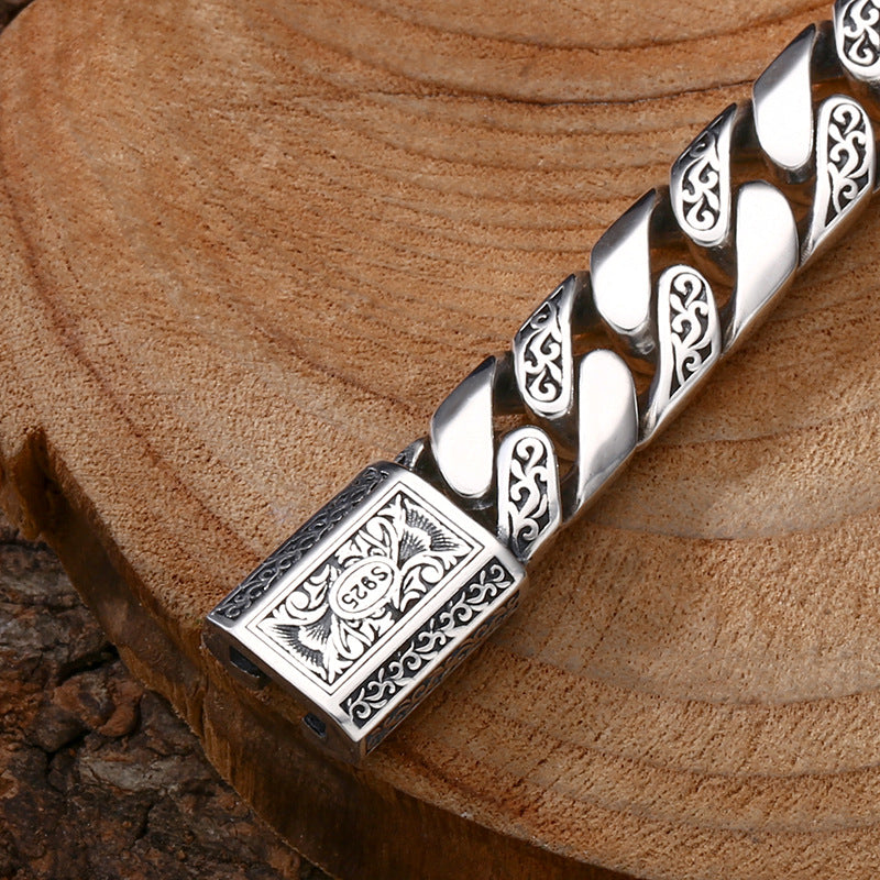 Tangcao Pattern 925 Sterling Silver Bracelet