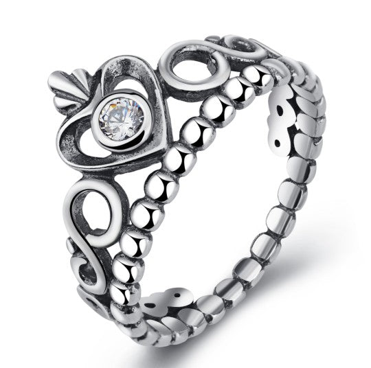 925 Sterling Silver Crown Ring - Málle