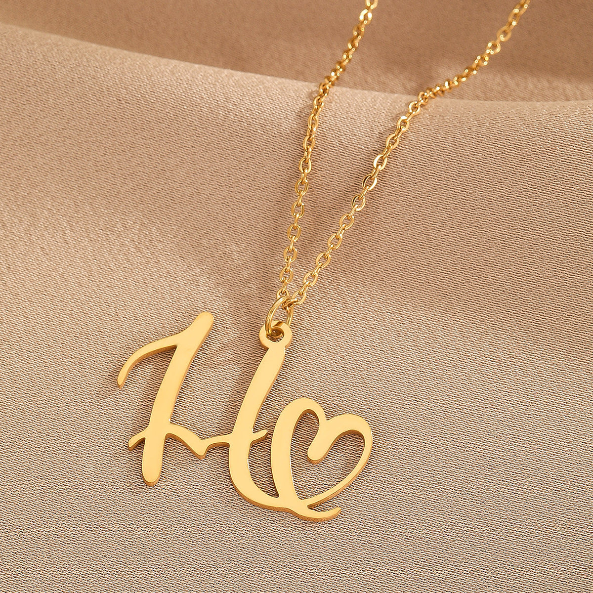 316L Stainless Steel Necklace A-Z 26 Letters Initial Pendant Necklace - Málle