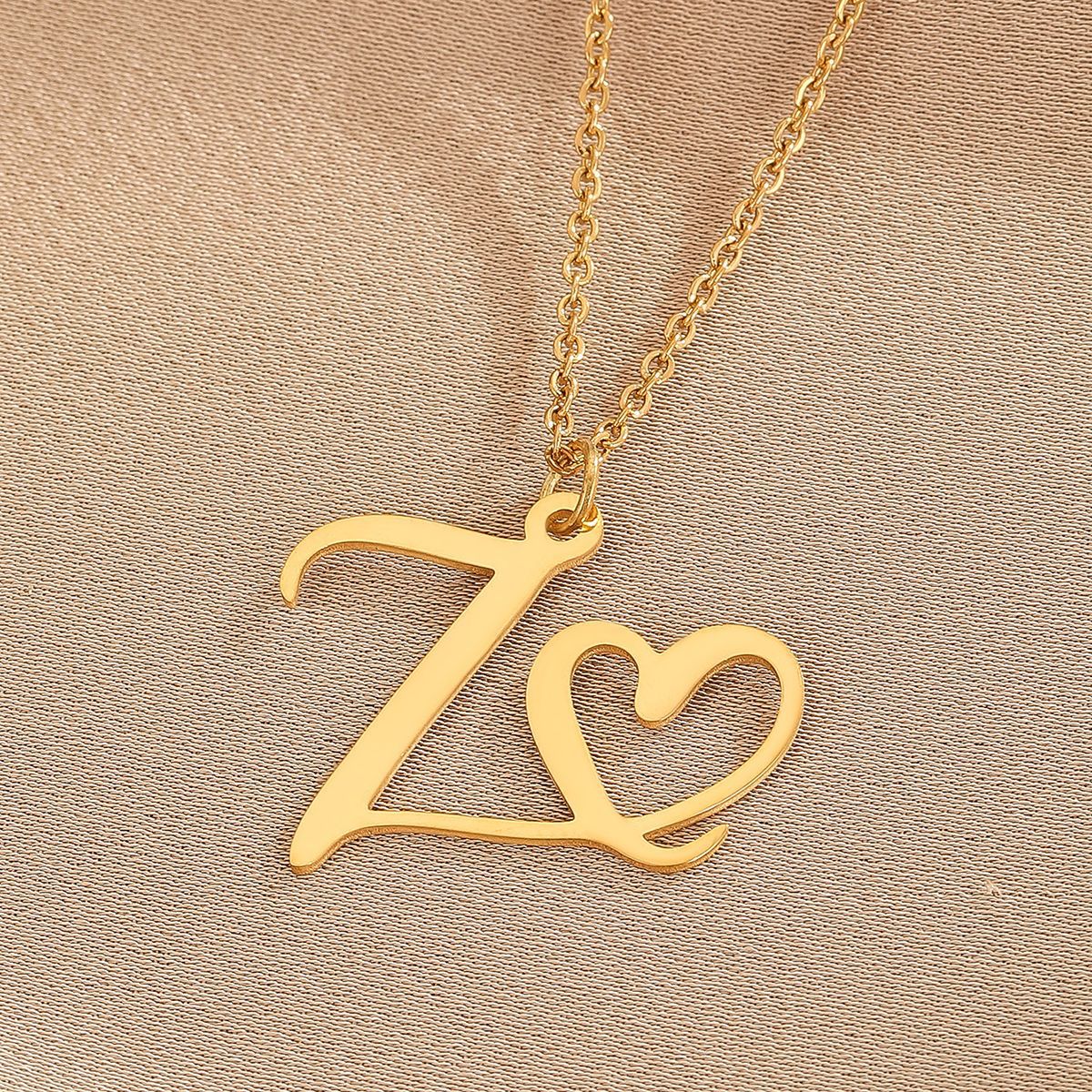 316L Stainless Steel Necklace A-Z 26 Letters Initial Pendant Necklace - Málle