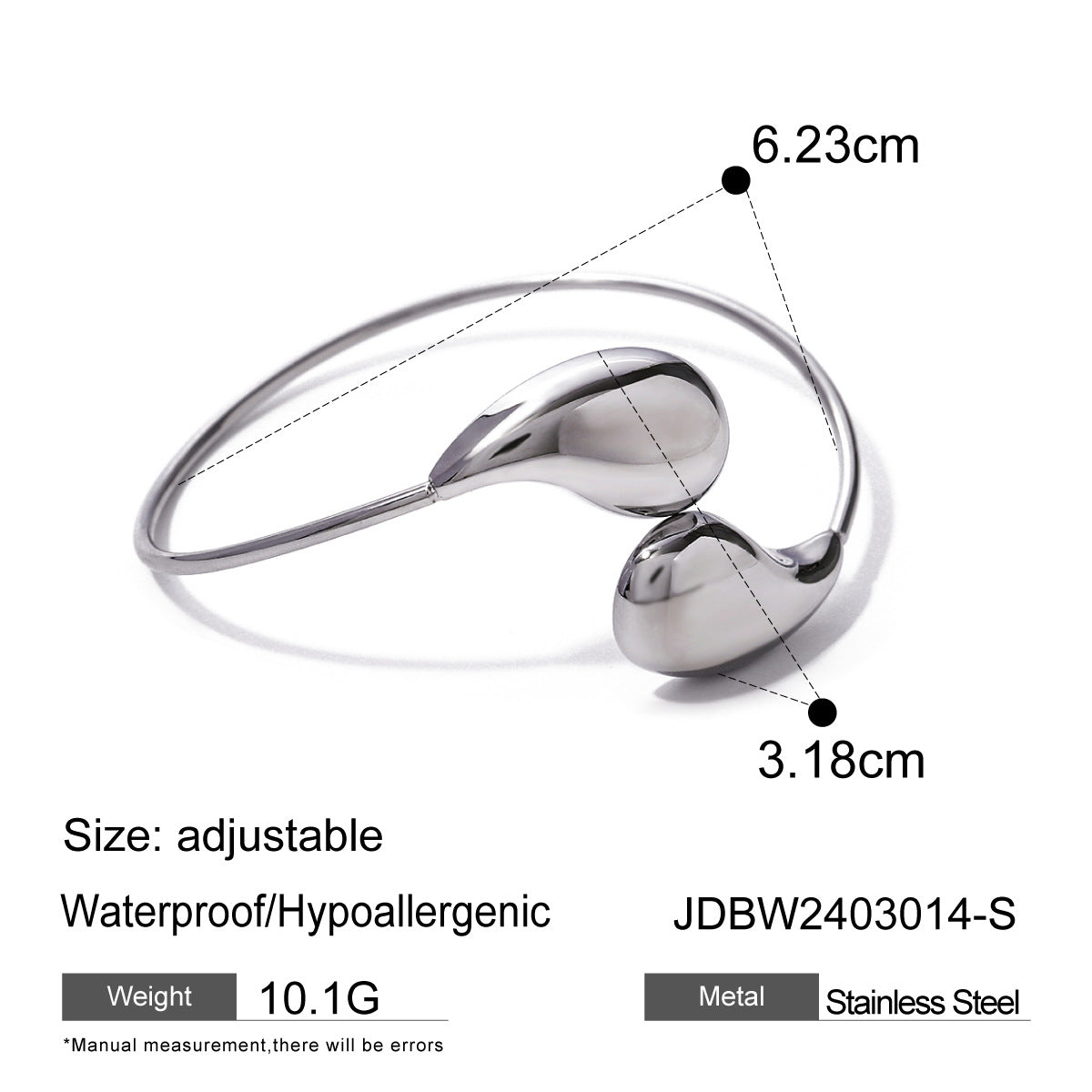 Fashion Jewelry Minar Hip Hop Metallic Irregular Water Drop Twist Adjustable Bangles For Women Titanium Steel 18K Gold PVD Plated Cuff Bracelet - Málle