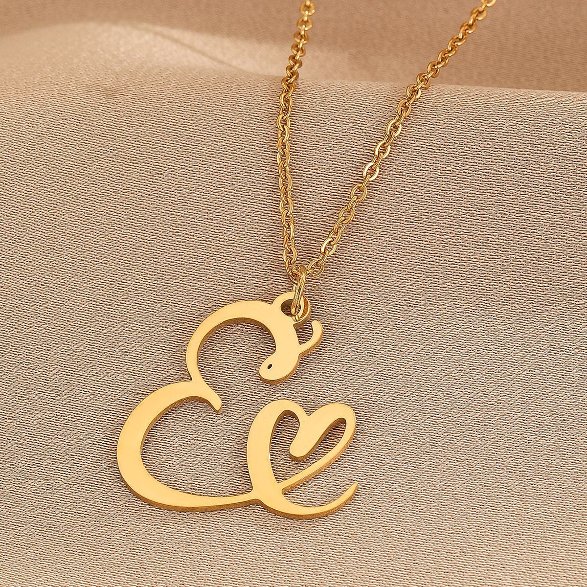 316L Stainless Steel Necklace A-Z 26 Letters Initial Pendant Necklace - Málle
