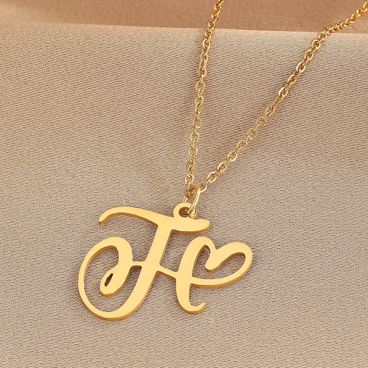 316L Stainless Steel Necklace A-Z 26 Letters Initial Pendant Necklace - Málle
