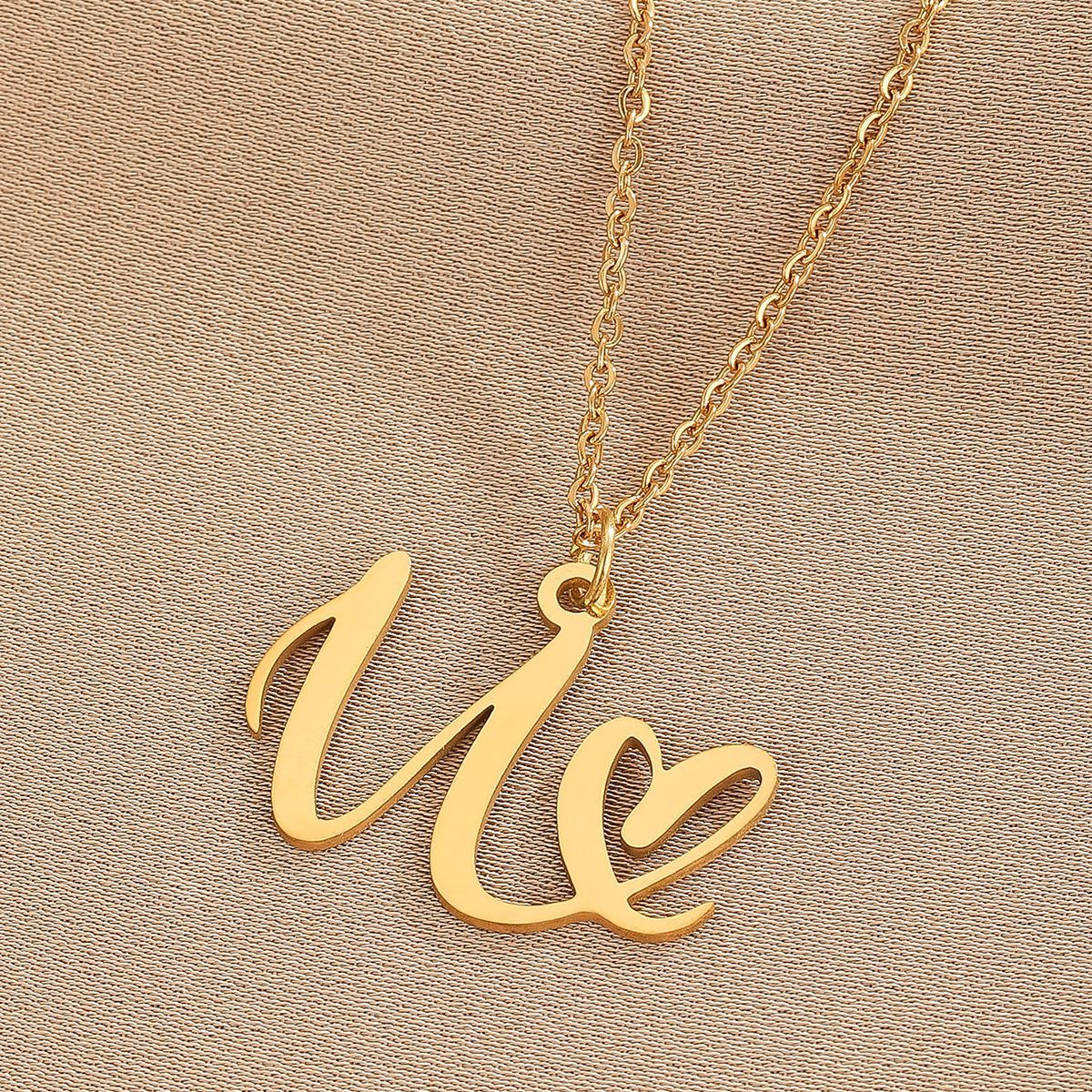 316L Stainless Steel Necklace A-Z 26 Letters Initial Pendant Necklace - Málle