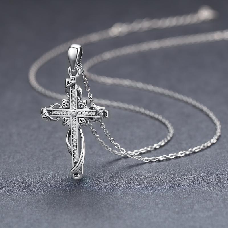 925 Sterling Silver for Women Cross Pendant Cross Jewelry Cross Necklace - Málle