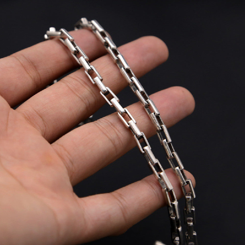 Pure Thai Silver Checkered Necklace - Málle