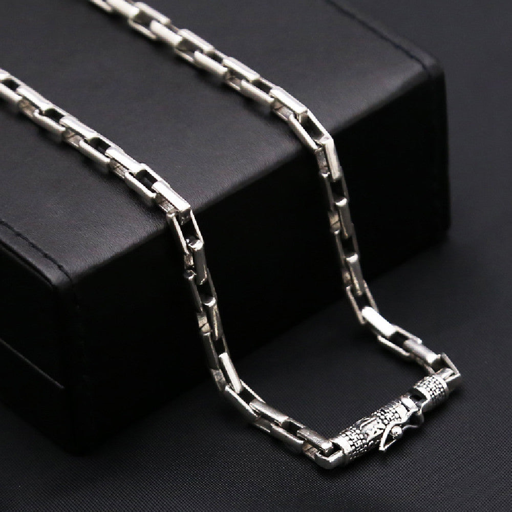 Pure Thai Silver Checkered Necklace - Málle