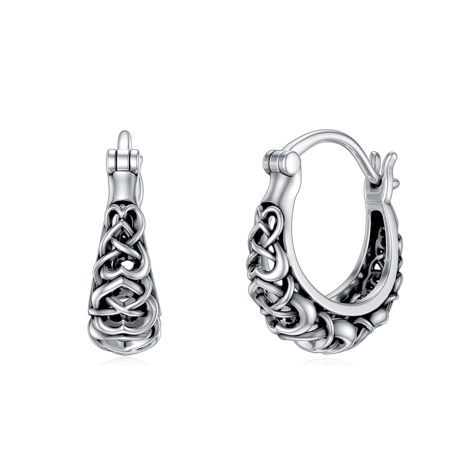 925 Sterling Silver Celtic Knot Vintage Hoop Earrings - Málle