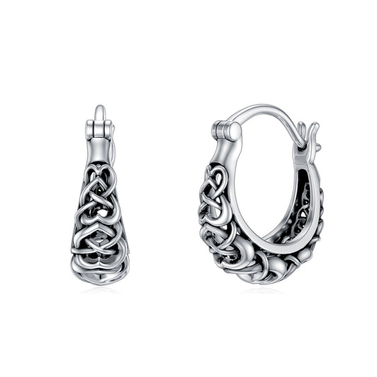 925 Sterling Silver Celtic Knot Vintage Hoop Earrings - Málle
