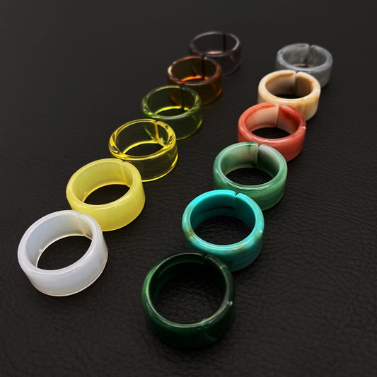 Niche Couple Vintage Acrylic Transparent Color Ring