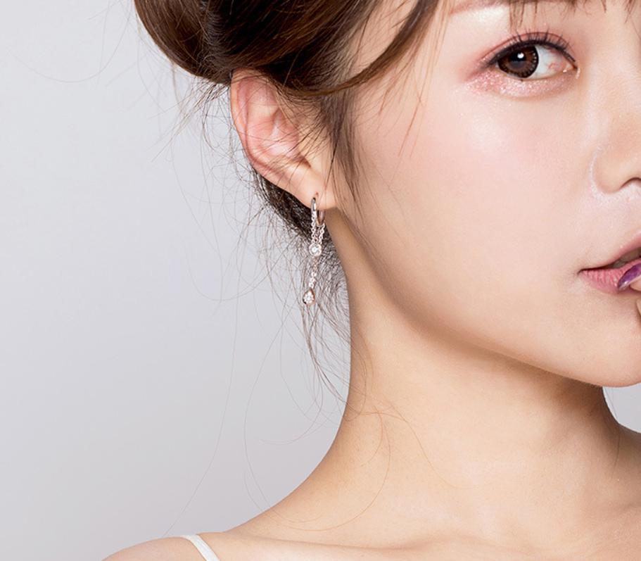 Rebellious personality long s925 sterling silver earrings women plated platinum anti-allergic silver earrings - Málle