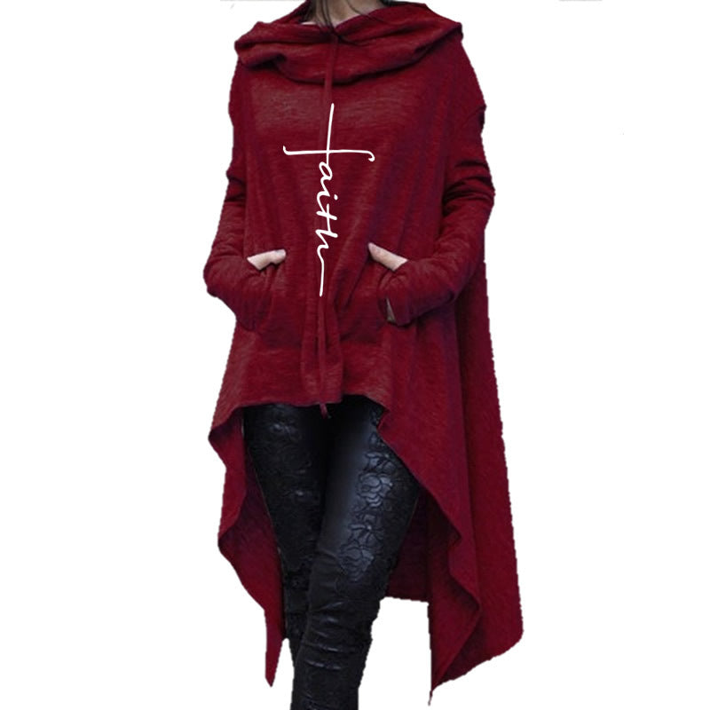 Long embroidered cloak hooded sweater - Málle