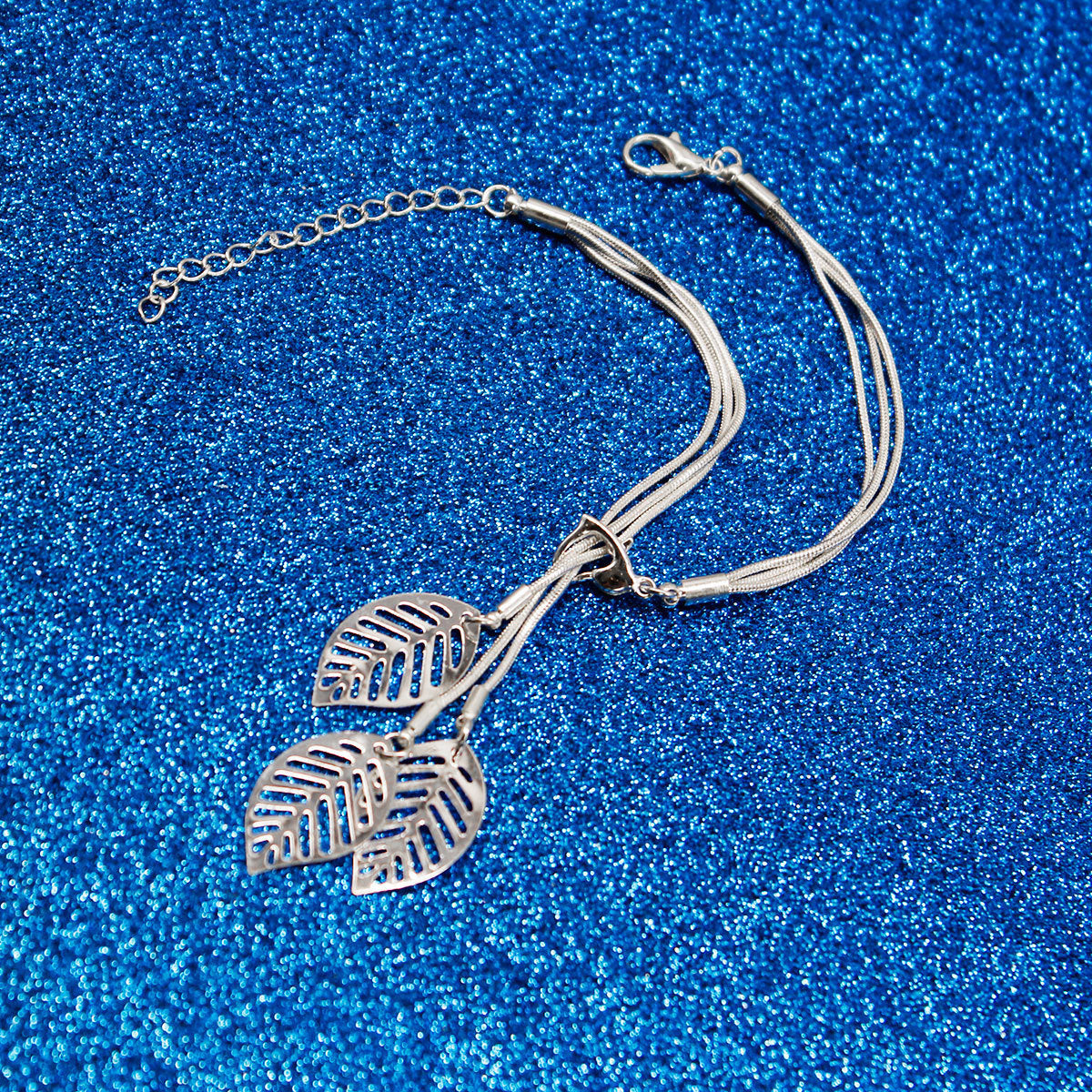 Wire Mesh Alloy Bracelet Hollow Leaf Bracelet