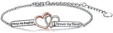 Sterling Silver Daughter Inspirational Adjustable Bracelet for Teen Girls - Málle