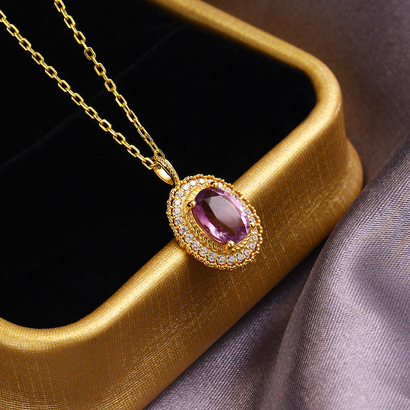 Simple Atmosphere Amethyst Necklace - Málle