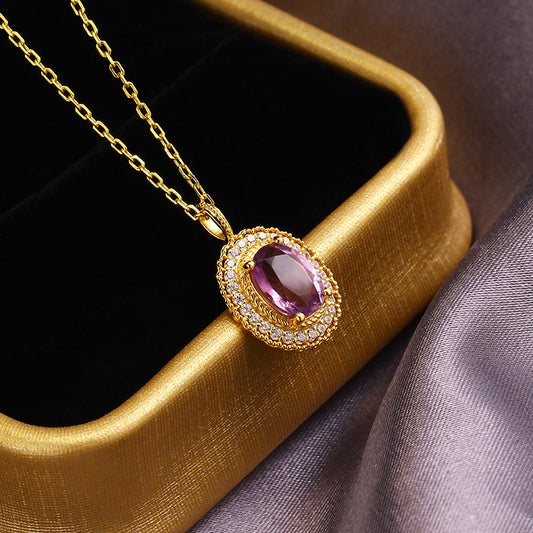 Simple Atmosphere Amethyst Necklace