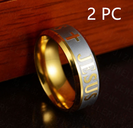 Jesus Cross Stainless Steel Ring - Málle