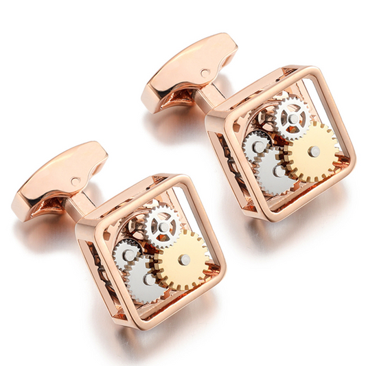 Square Gear Cufflinks Men's Movement Buttons - Málle
