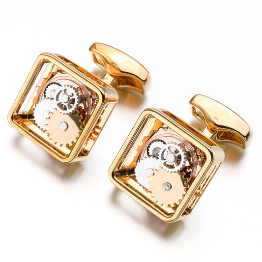 Square Gear Cufflinks Men's Movement Buttons - Málle