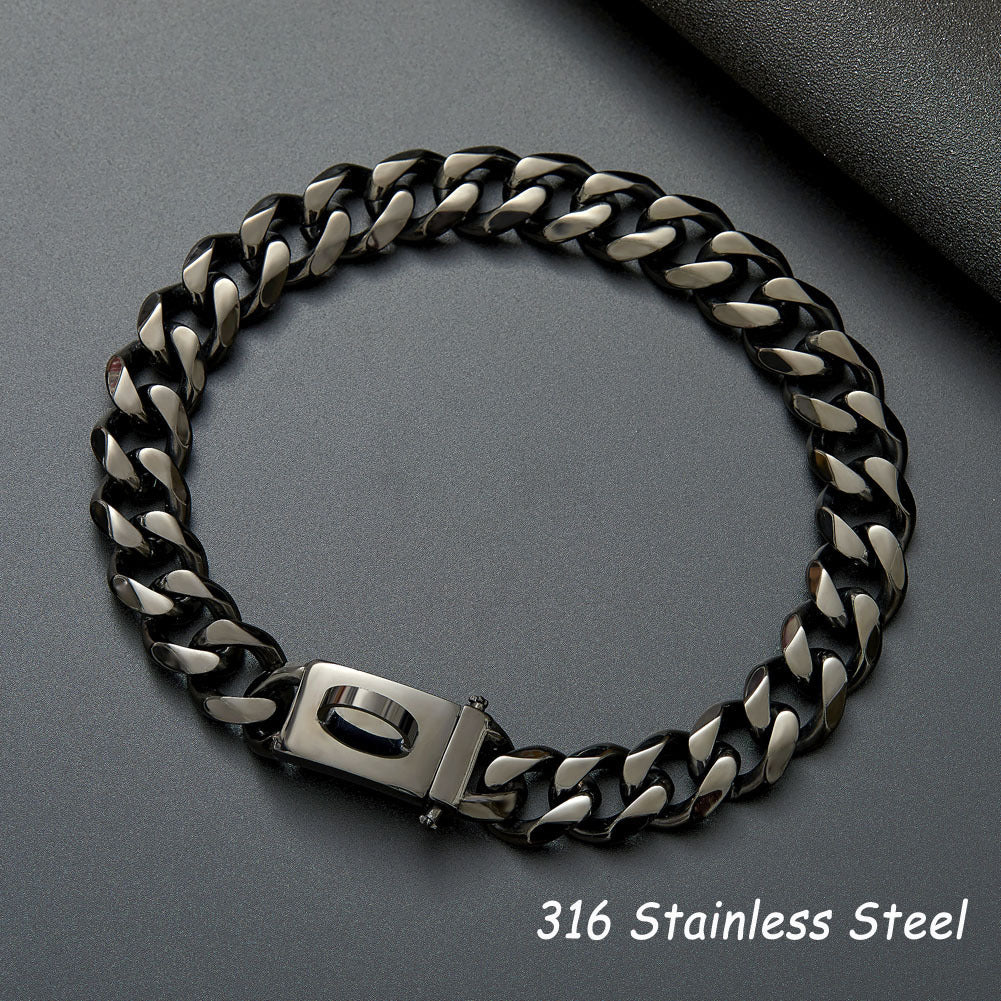 Stainless Steel Dog Collar Collar Anti-Bite Plus Thick Neck Collar Medium And Large.