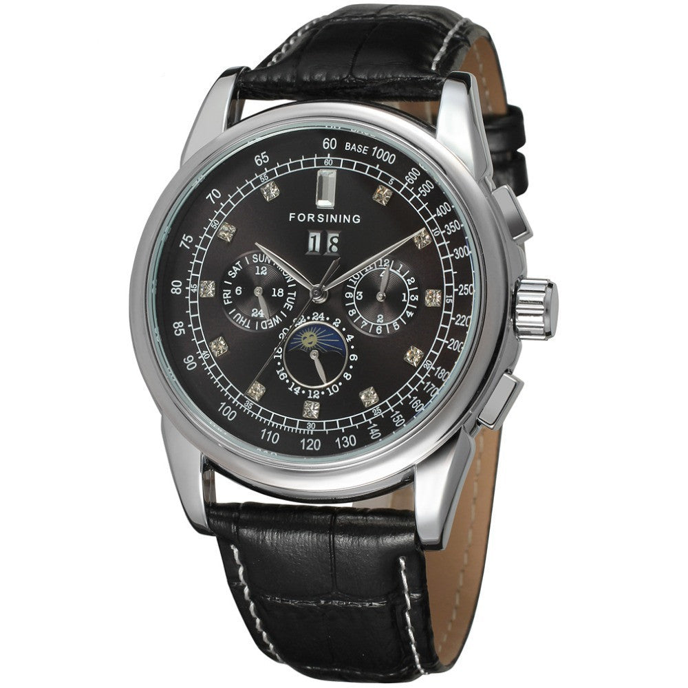 Shanghai Movement Tourbillon Sun Moon Star Automatic Mechanical Watch - Málle