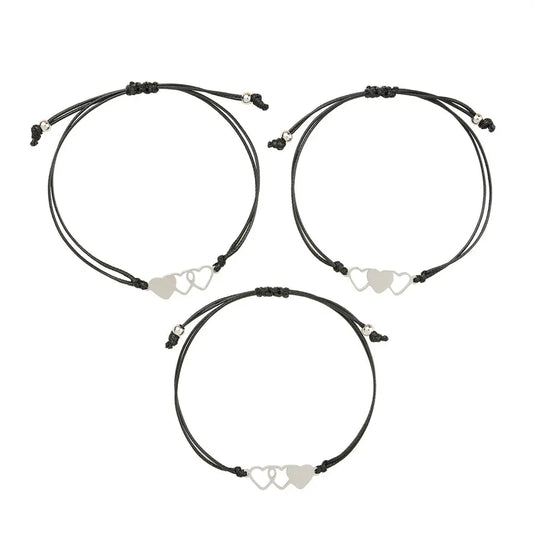 Stainless Steel Heart-Shaped Wax Wire Braided Bracelet Hand Jewelry - Málle