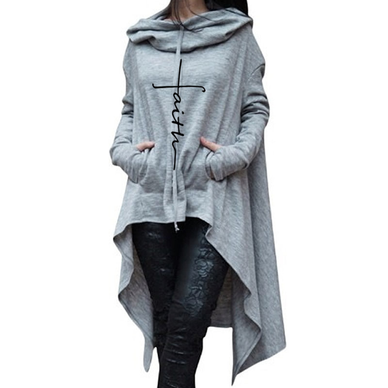 Long embroidered cloak hooded sweater - Málle