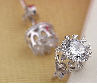 925 Sterling Silver Earrings crown hypoallergenic Earrings exquisite jewelry fashion jewelry lovers - Málle