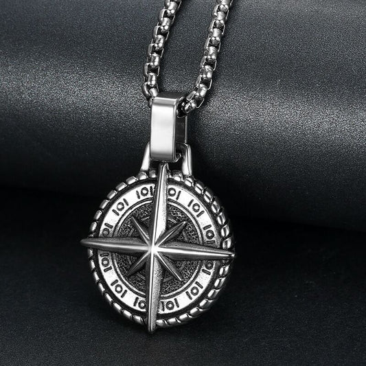 Compass stainless steel chain necklace - Málle