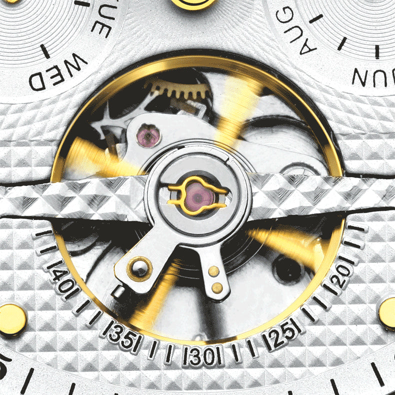 KINYUED Swiss automatic hollow Tourbillon mechanical watch fashion men's spot - Málle
