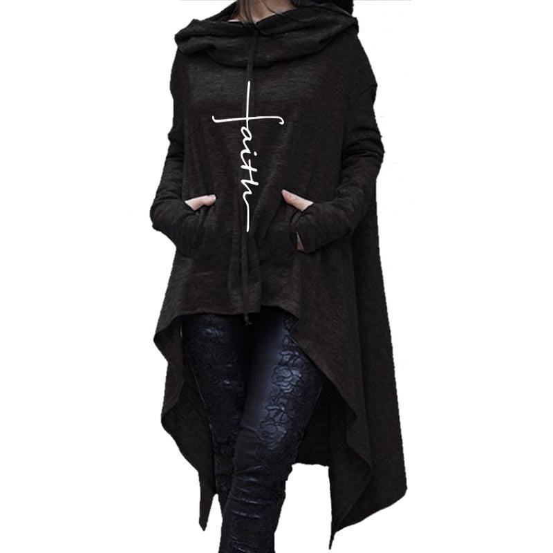 Long embroidered cloak hooded sweater - Málle