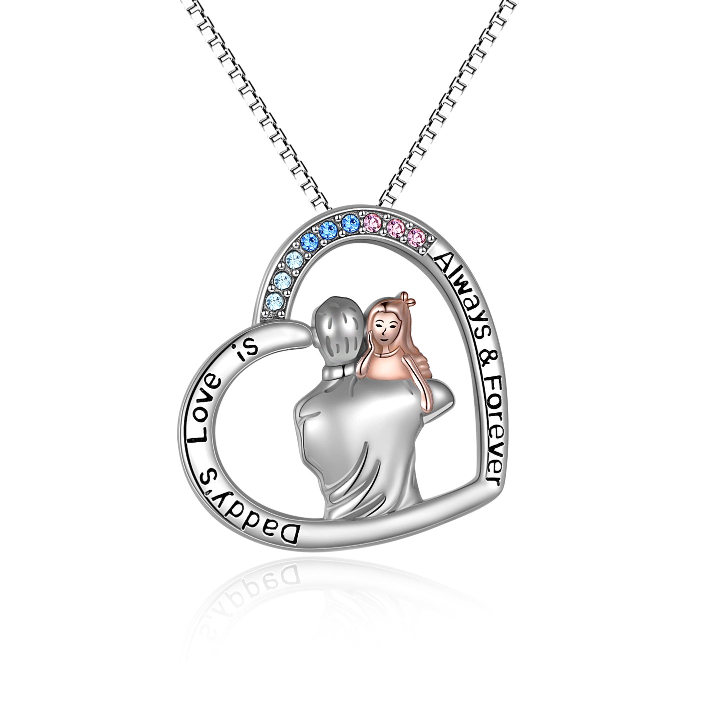 Father Daughter Necklace Sterling Silver Girls Pendant Jewelry Gift - Málle