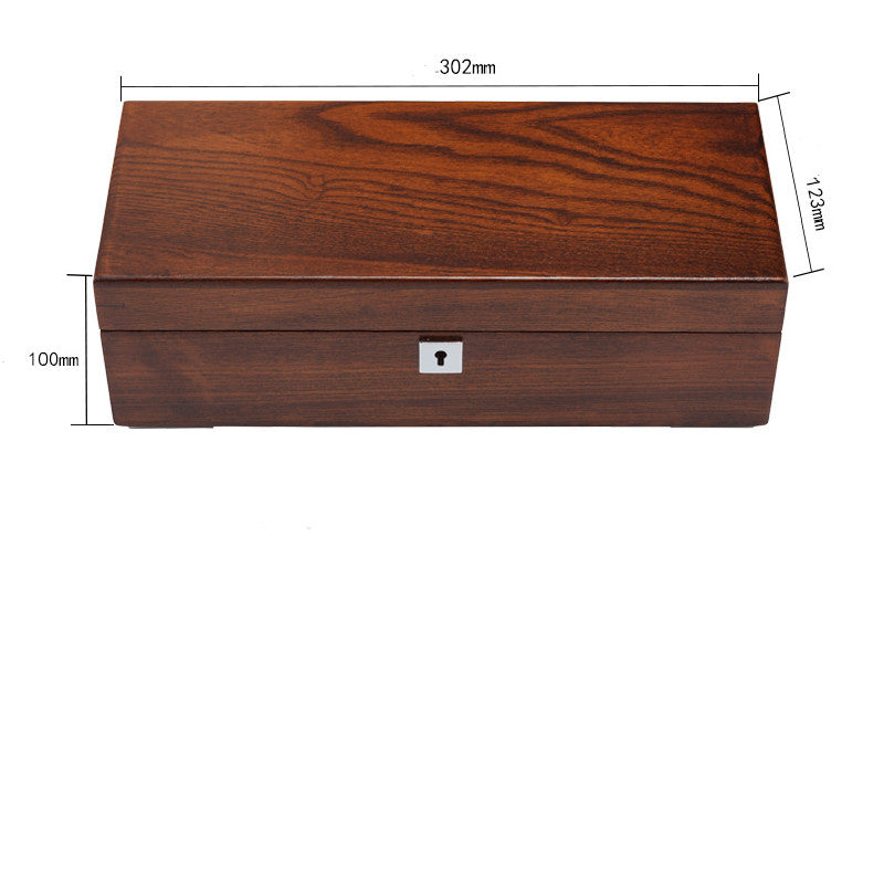 Pure Solid Wood Double-layer Jewelry Box With Lock - Málle