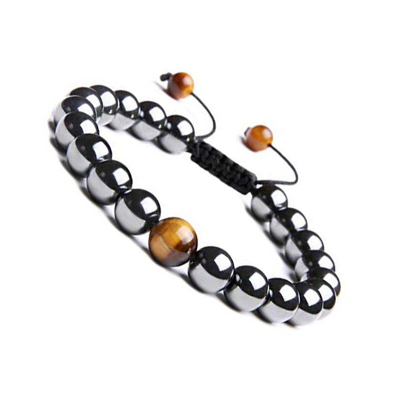 2021 Fashion Custom Mens Jewelry Bracelet Stainless Steel Chain With Natural Stone Beads Bracelet - Málle