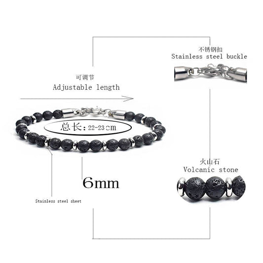 2021 Fashion Custom Mens Jewelry Bracelet Stainless Steel Chain With Natural Stone Beads Bracelet - Málle