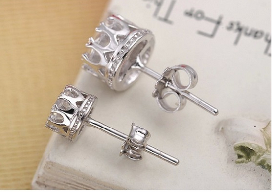 925 Sterling Silver Earrings crown hypoallergenic Earrings exquisite jewelry fashion jewelry lovers - Málle