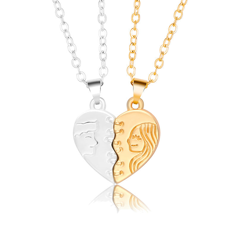 Palm Couple Necklace Magnet Attracts Handshake Clavicle Chain - Málle