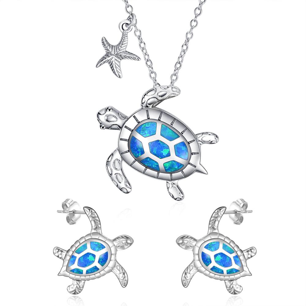 Sterling Silver Sea Turtle Pendant Necklaces - Málle