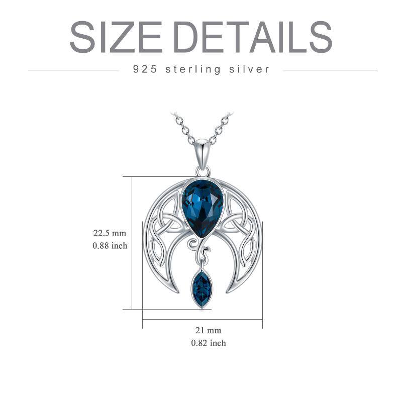 Moon Necklace 925 Sterling Silver Celtic Crescent Moon Goddess Pendant Irish Good Luck Necklace for Women Mom Wife - Málle