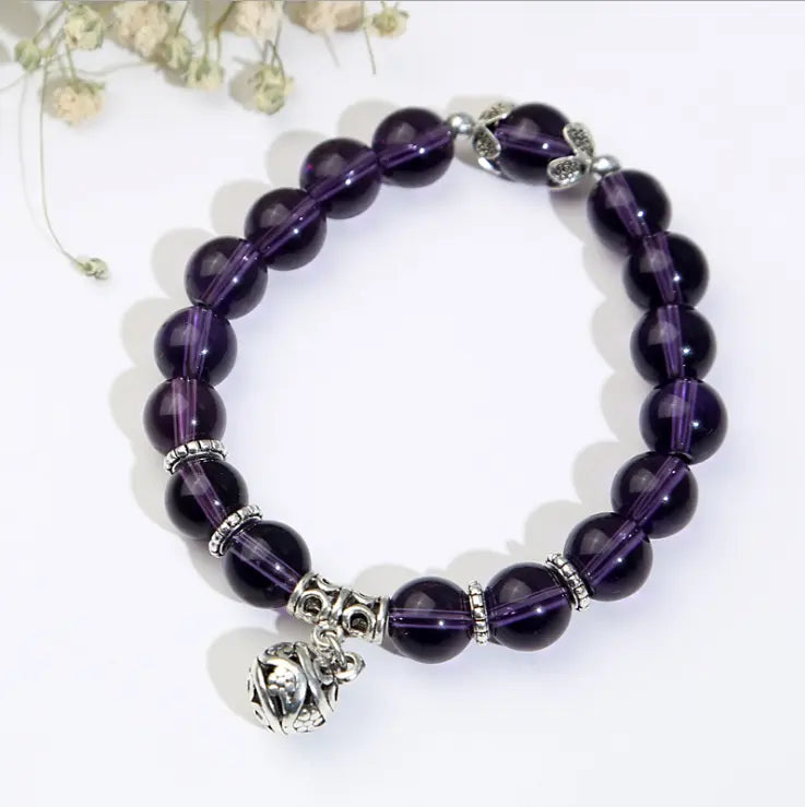 Natural opal beads bracelets crystal fashion women bracelet vintage stainless steel braceletes for women - Málle