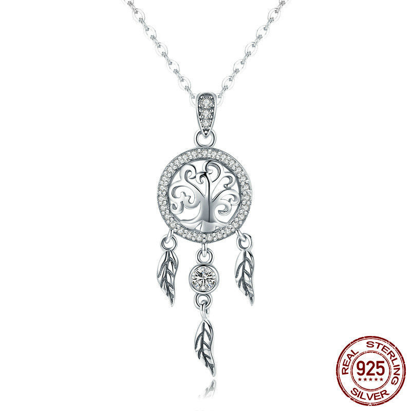 Ladies Dream Catcher Silver Necklace - Málle